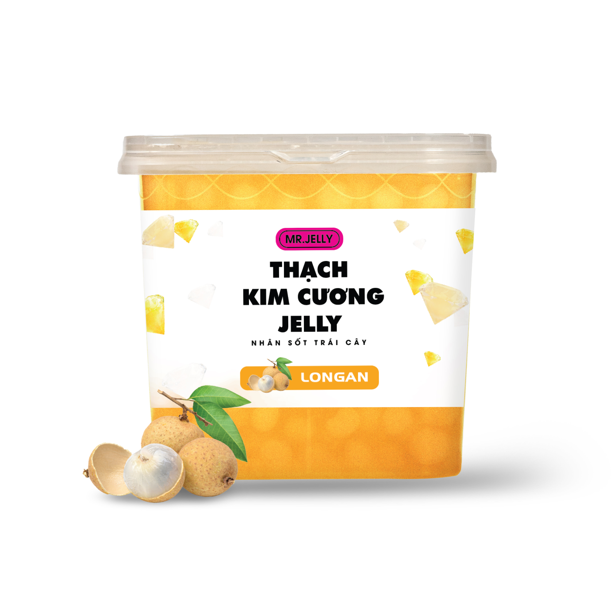 Thạch Kim Cương Jelly Nhân Sốt Trái Cây Vị Nhãn