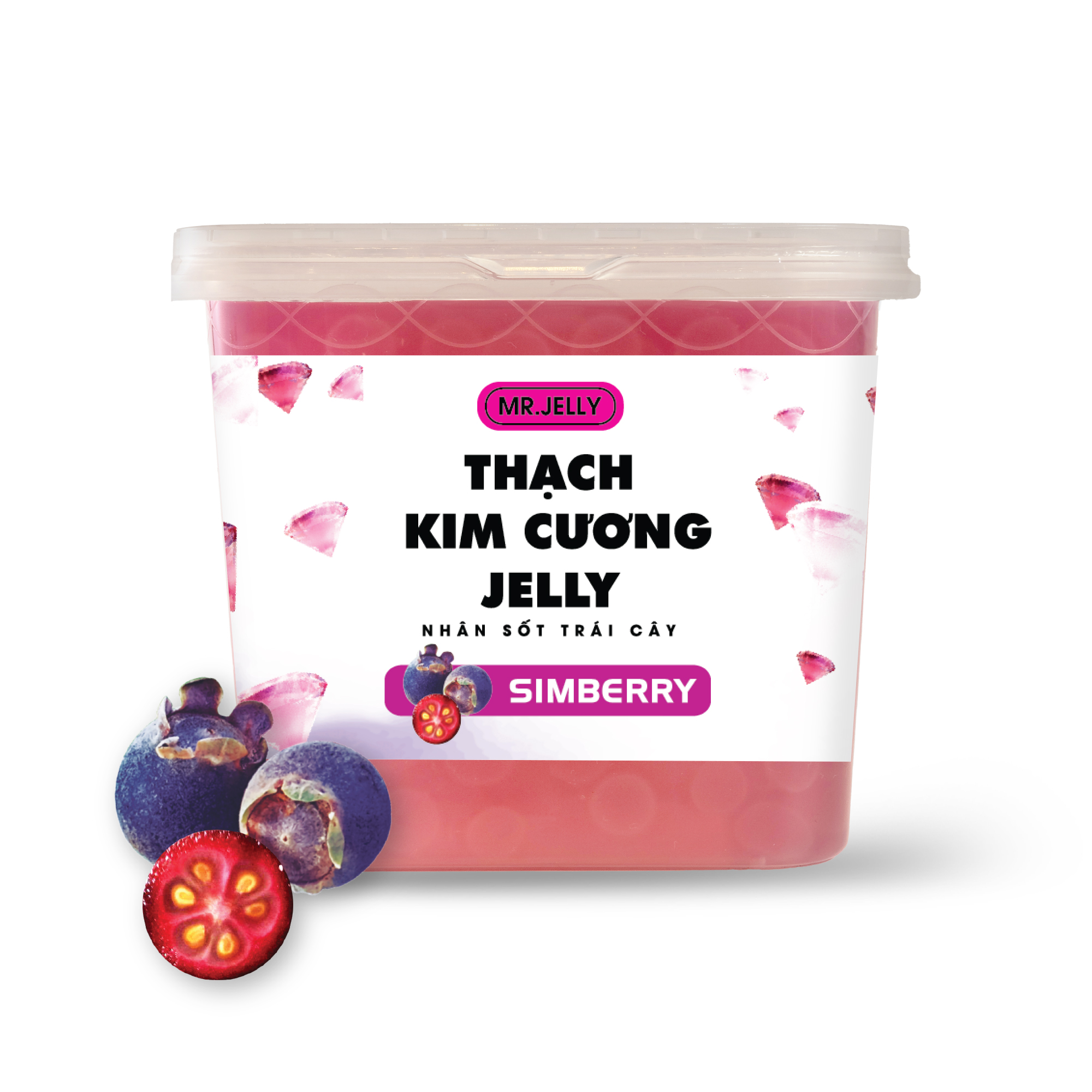Thạch Kim Cương Jelly Nhân Sốt Trái Cây Vị Sim