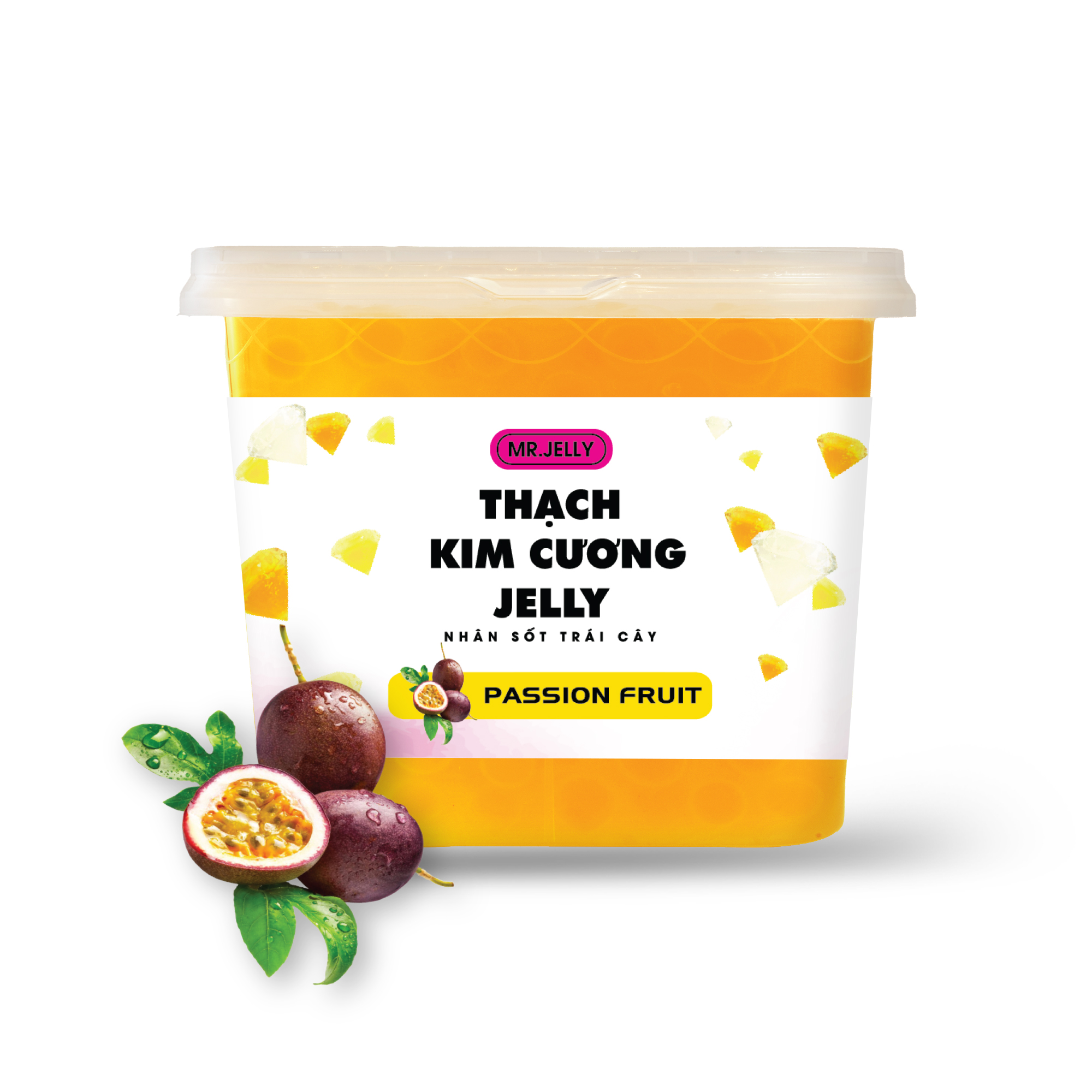 Thạch Kim Cương Jelly Nhân Sốt Trái Cây Vị Chanh Dây
