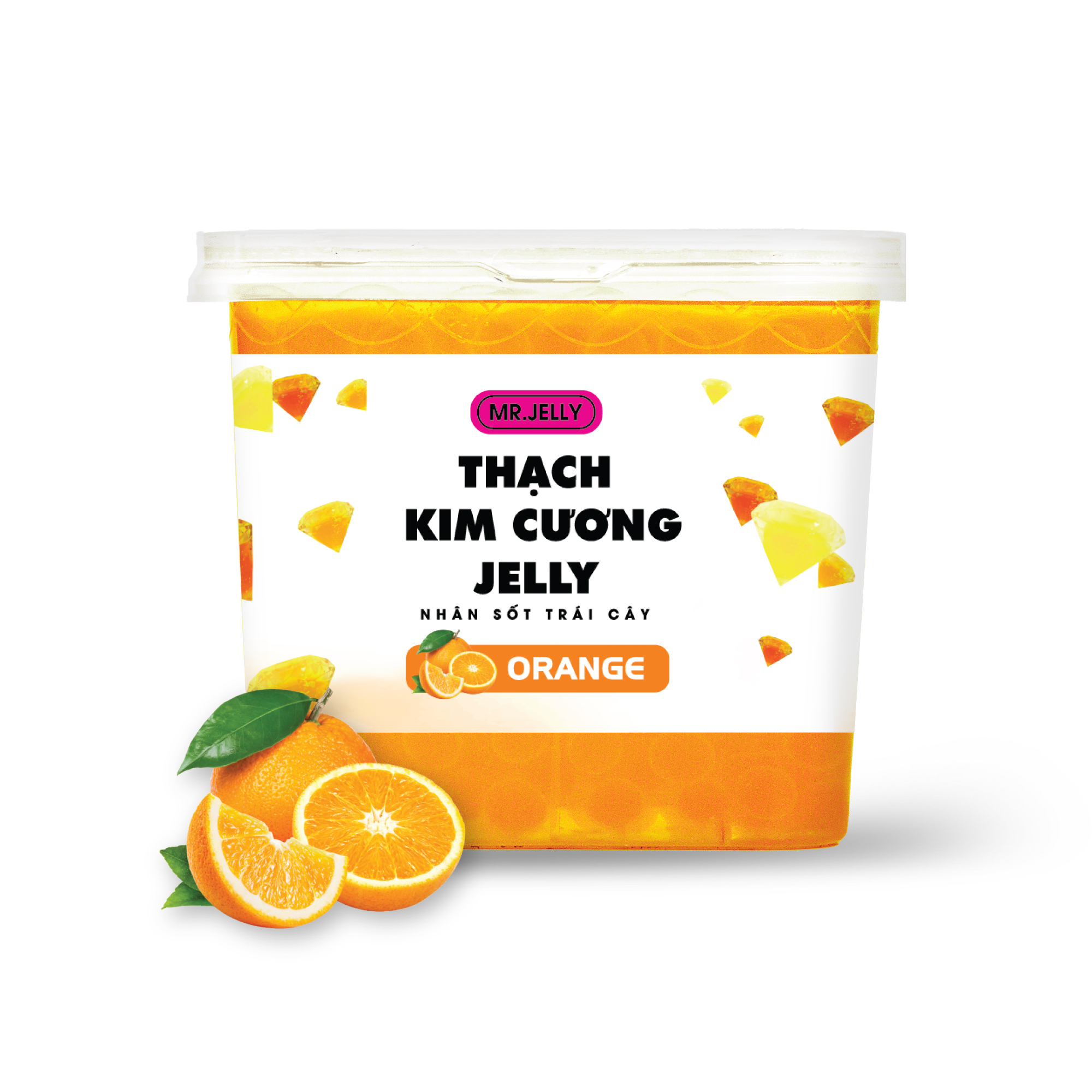 Thạch Kim Cương Jelly Nhân Sốt Trái Cây Vị Cam
