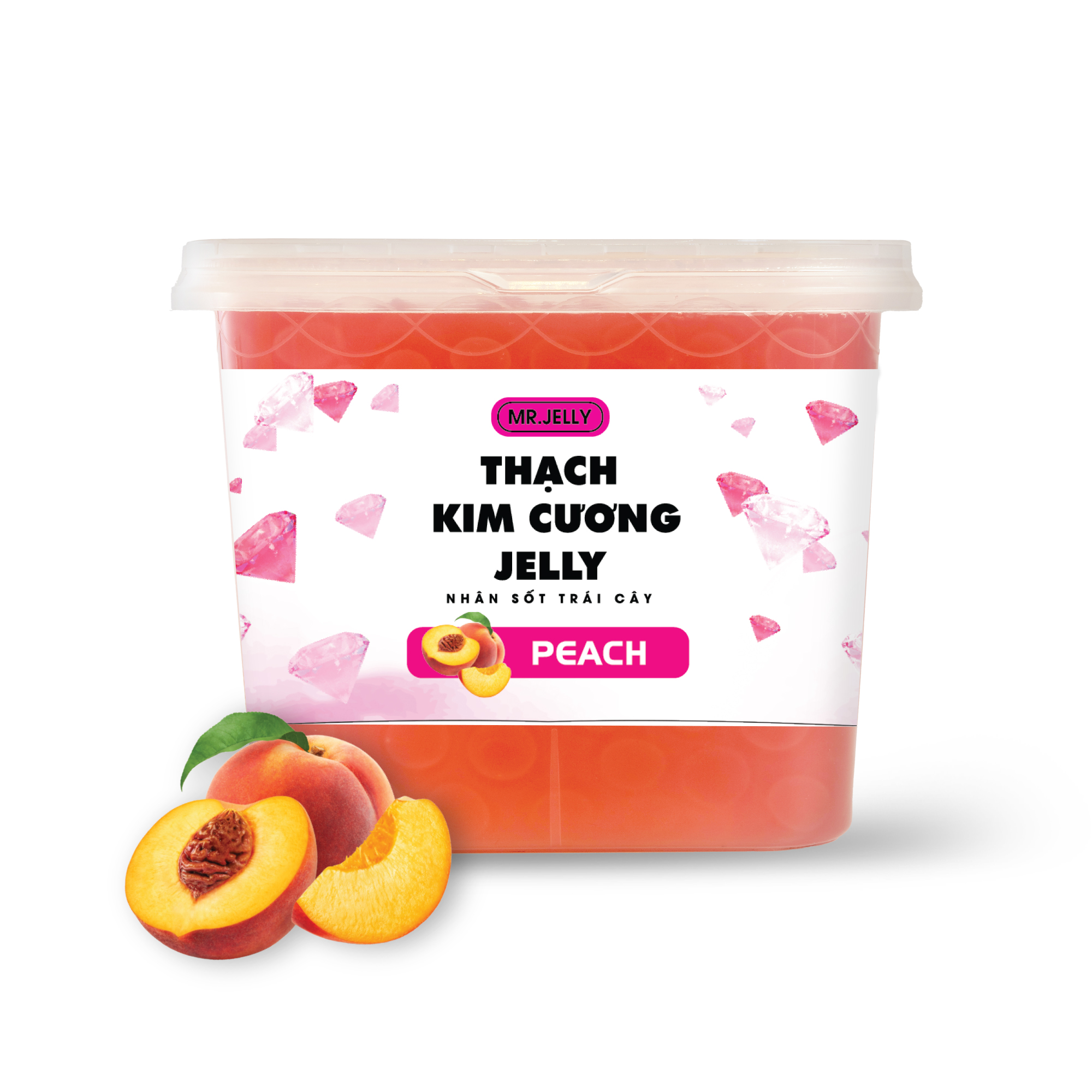 Thạch Kim Cương Jelly Nhân Sốt Trái Cây Vị Đào