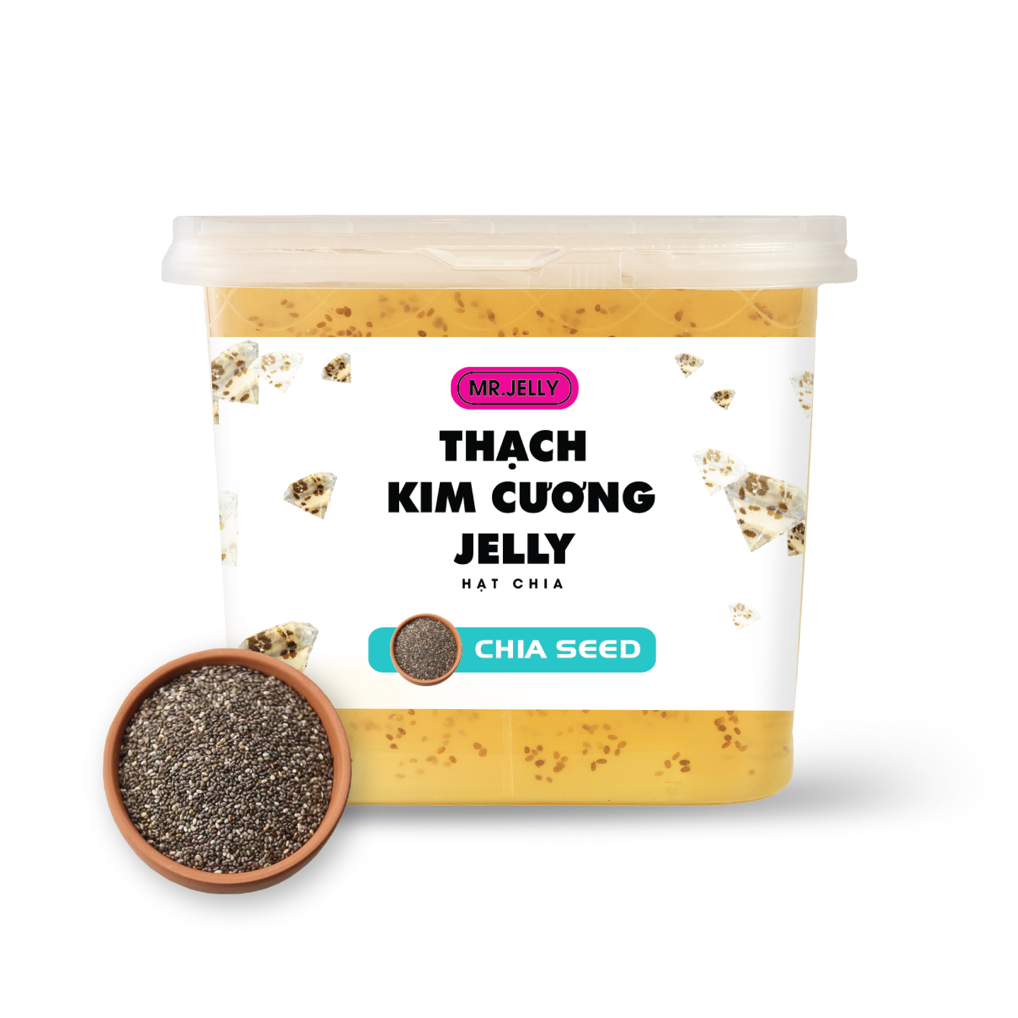 Thạch Kim Cương Jelly Nhân Hạt Chia