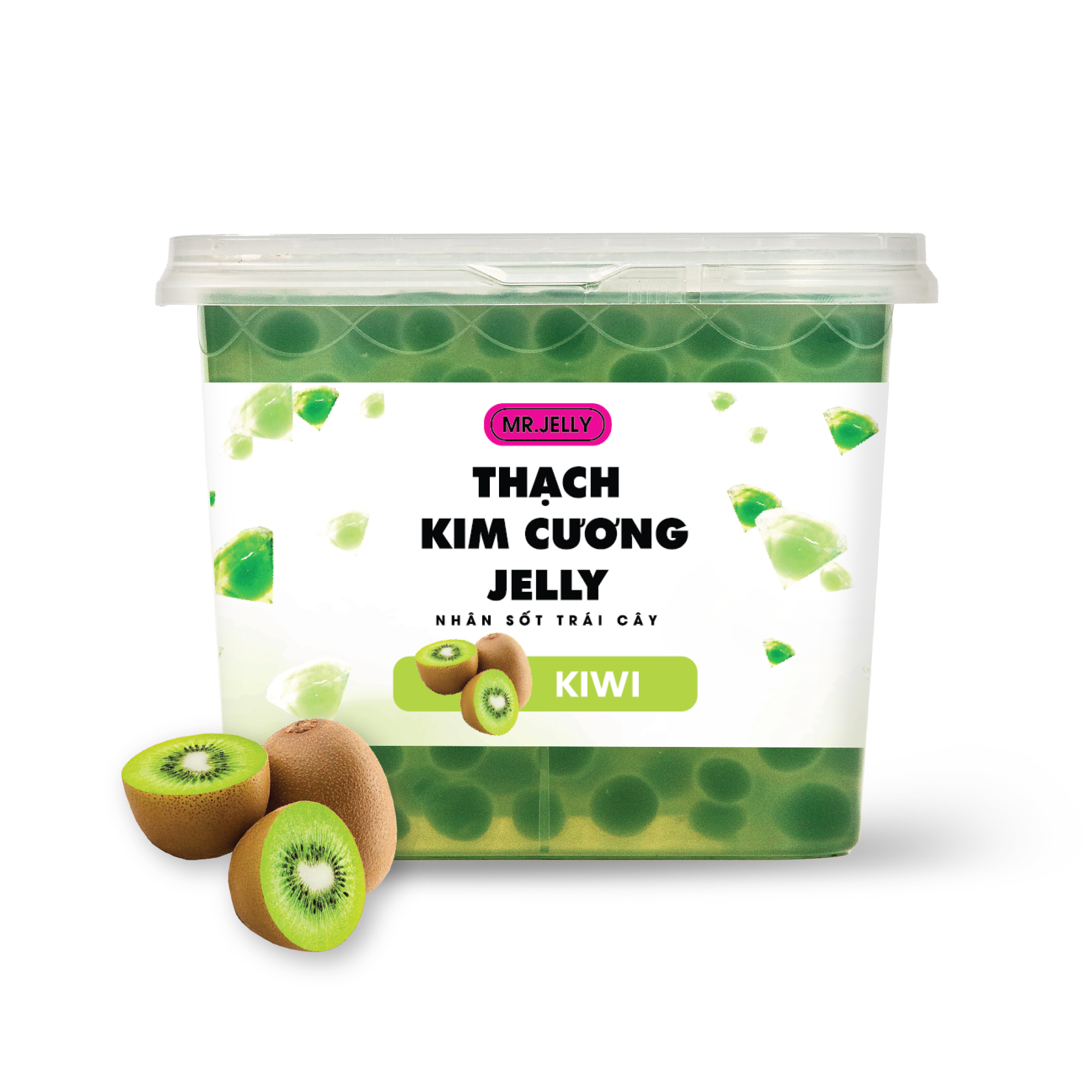 Thạch Kim Cương Jelly Nhân Sốt Trái Cây Vị Kiwi