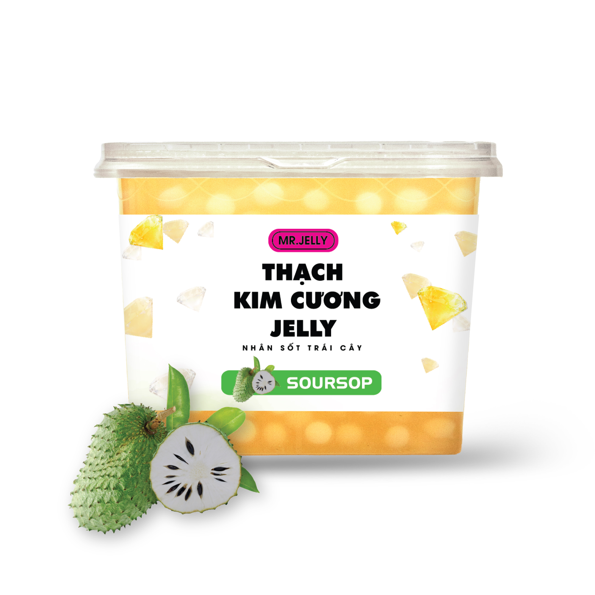 Thạch Kim Cương Jelly Nhân Sốt Trái Cây Vị Mãng Cầu
