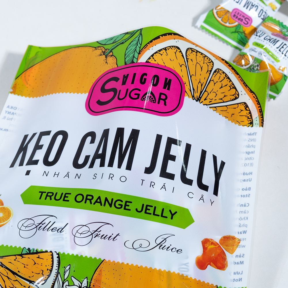 Kẹo Cam Jelly Nhân Si Rô Trái Cây