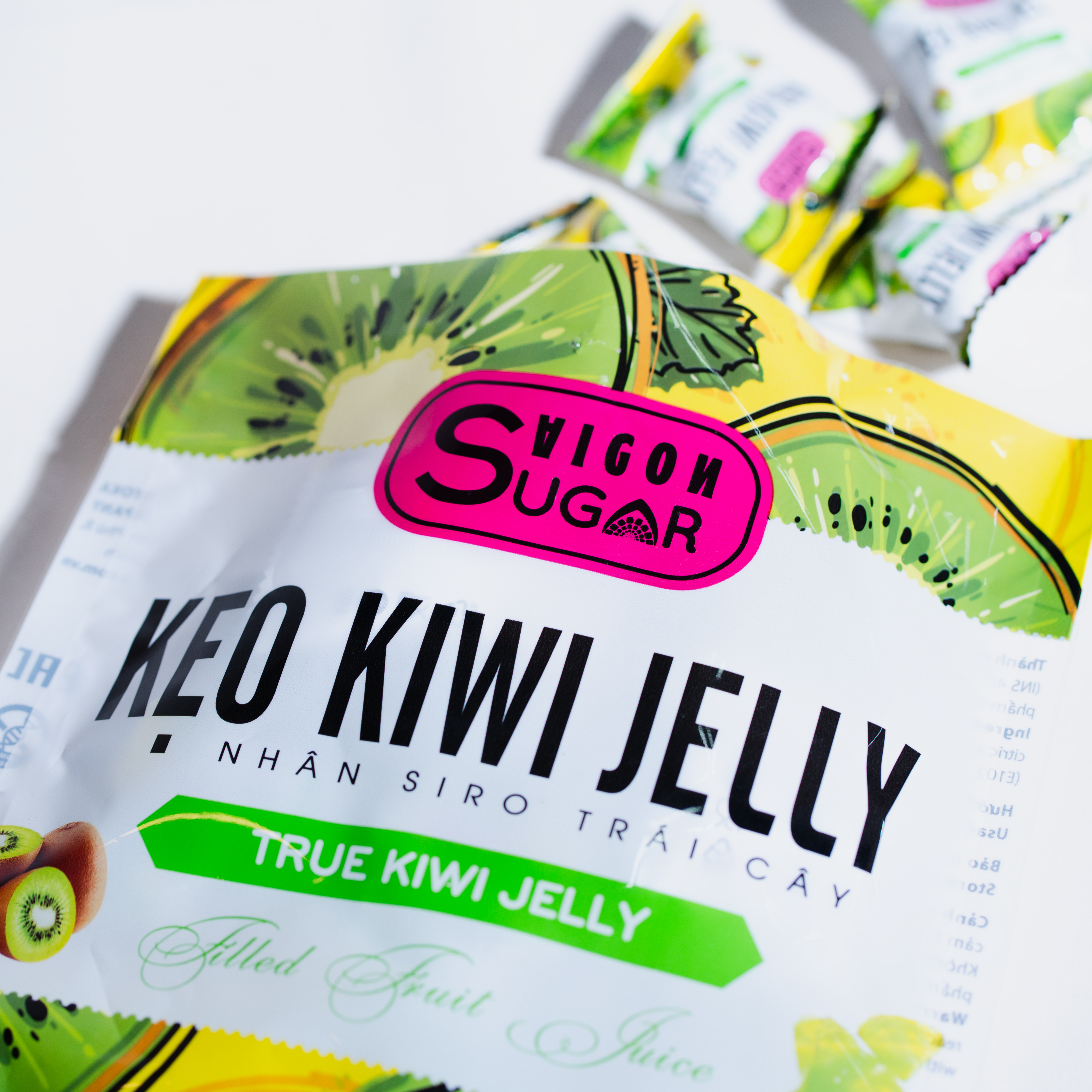 Kẹo Kiwi Jelly Nhân Si Rô Trái Cây