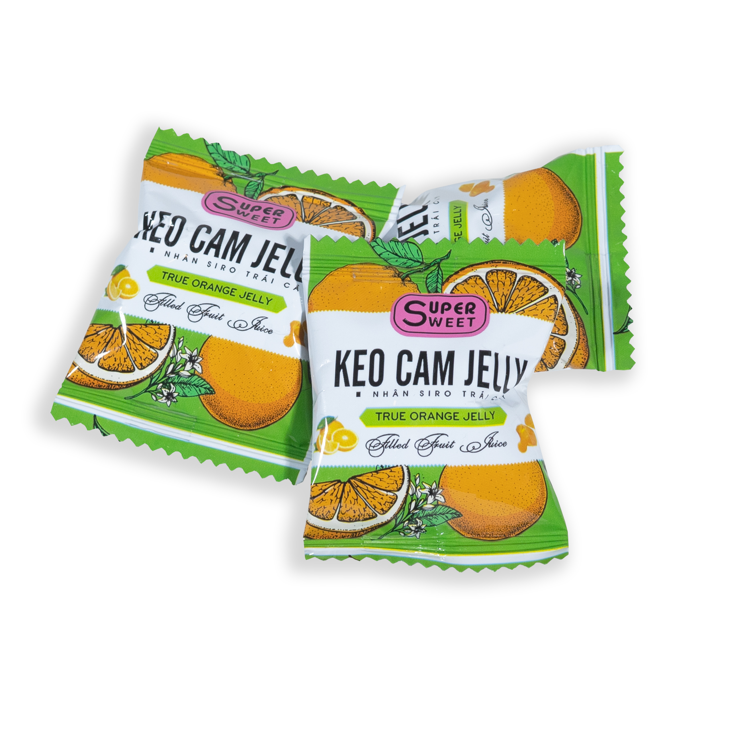 Kẹo Cam Jelly Nhân Si Rô Trái Cây