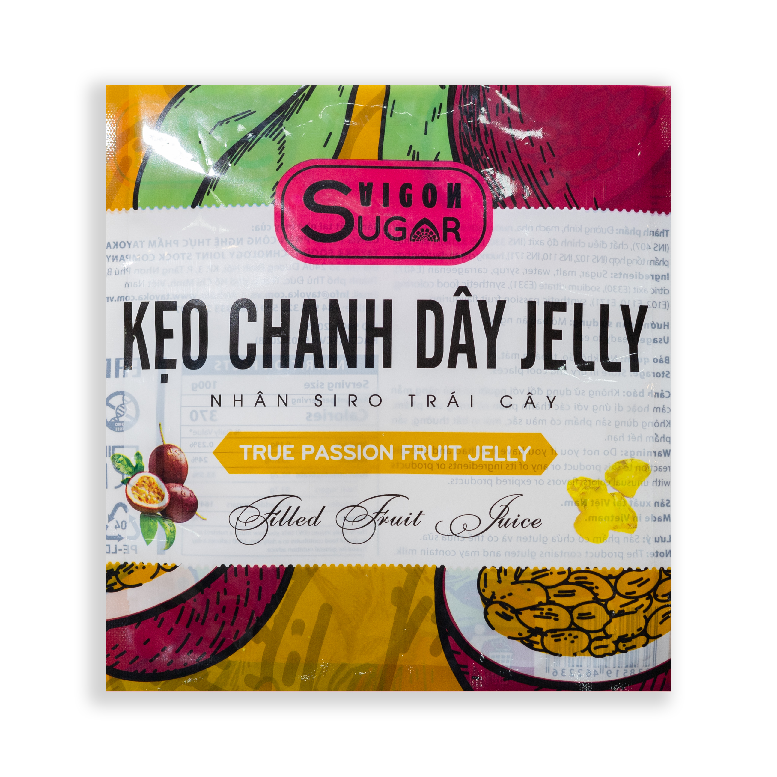 Kẹo Chanh Dây Jelly Nhân Si Rô Trái Cây