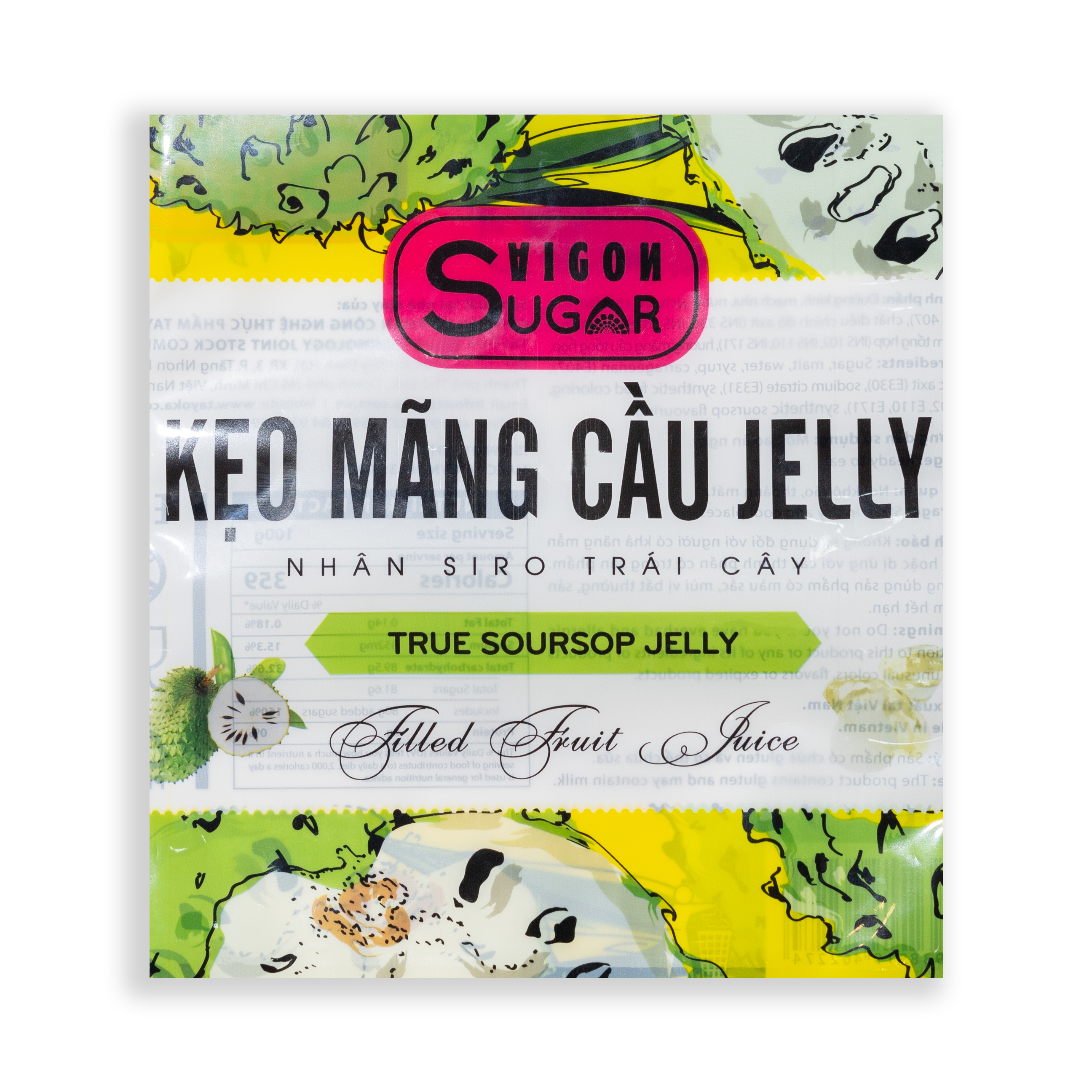 Kẹo Mãng Cầu Jelly Nhân Si Rô Trái Cây